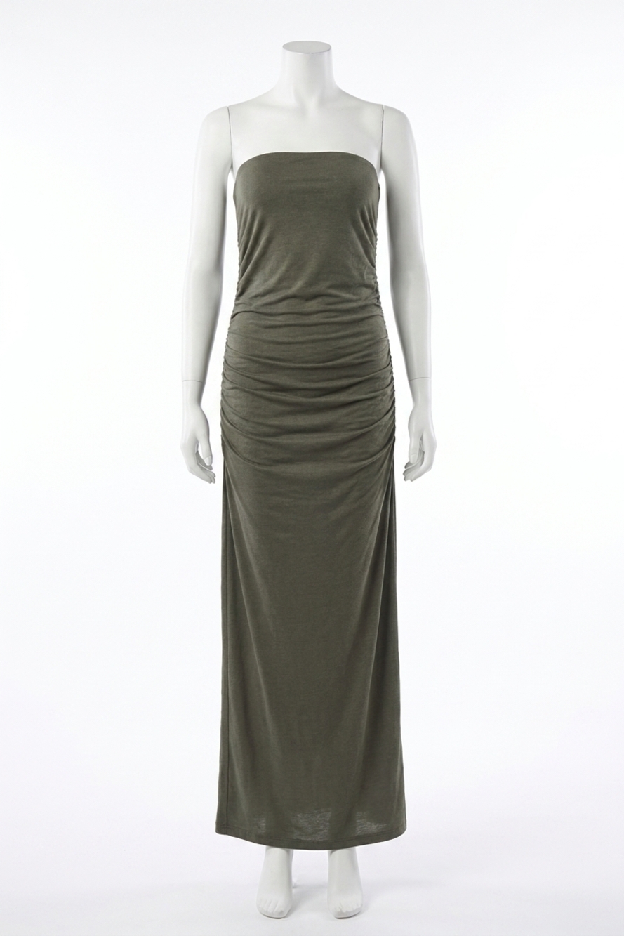 NEW PROJECT SOCIAL T nala strapless side ruched maxi dress in rosemary